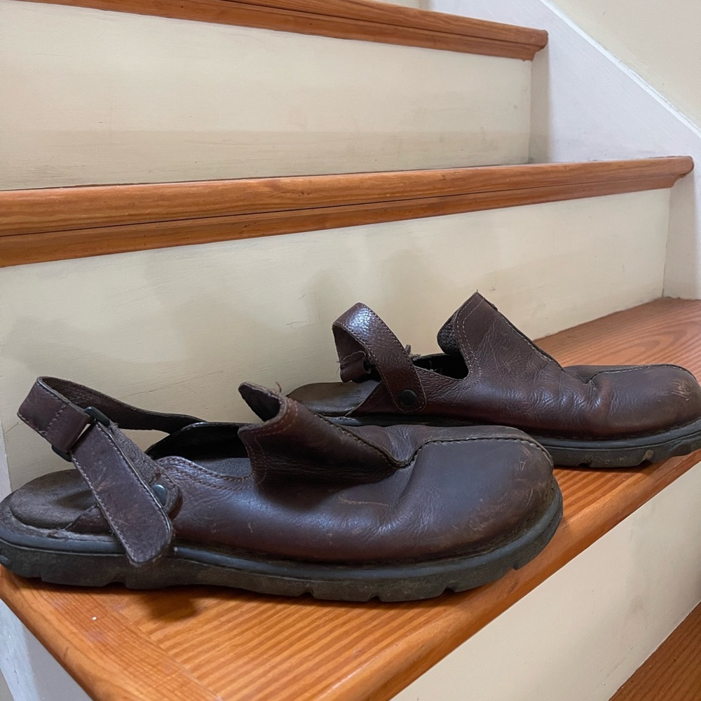 Nunn Bush Men's leather Birkenstock like slip on